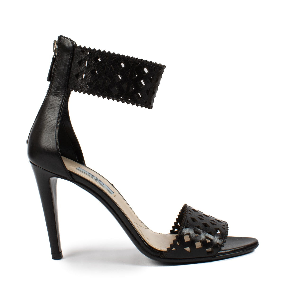 shop 100% authentic second hand Prada Black Leather Sandals - Size 39 1/2 on Labellov.com