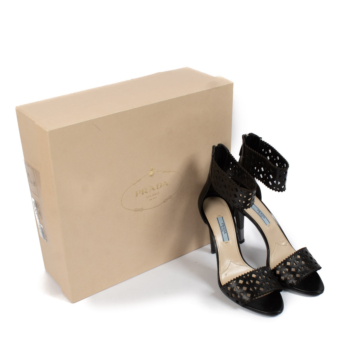 shop 100% authentic second hand Prada Black Leather Sandals - Size 39 1/2 on Labellov.com
