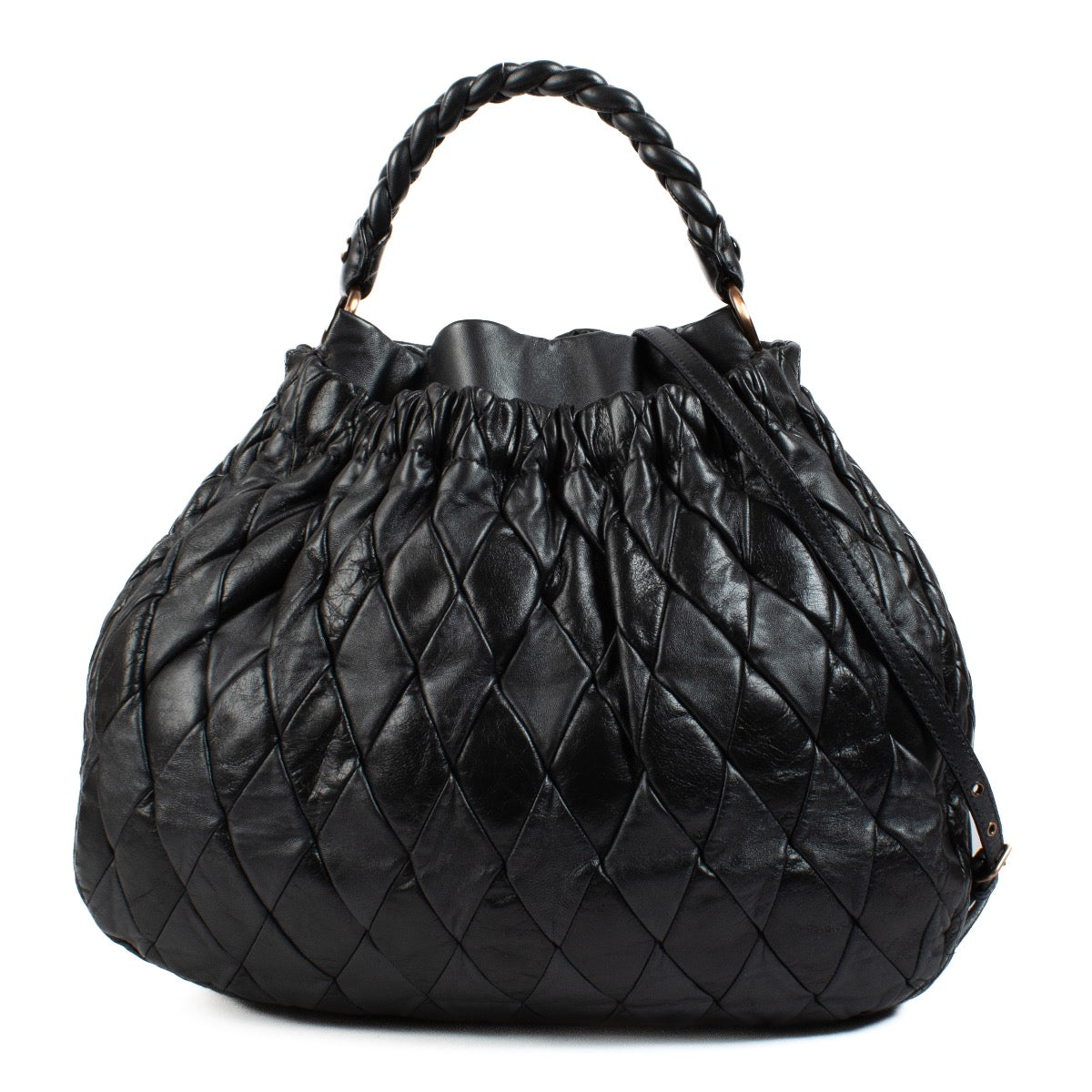 shop 100% authentic second hand Miu Miu Blue Metallic Matelassé Hobo Bag on Labellov.com