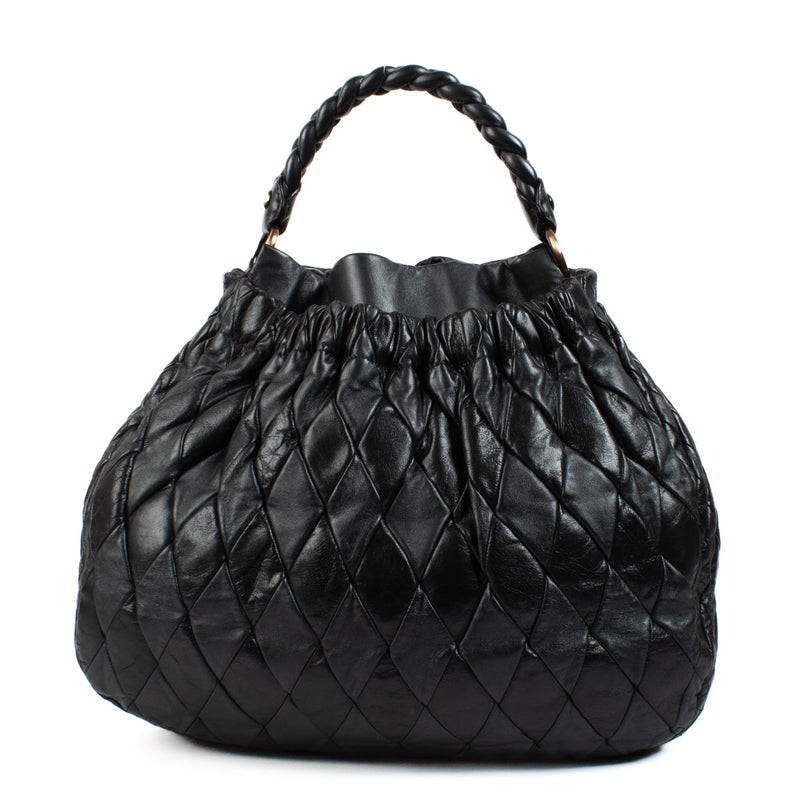 shop 100% authentic second hand Miu Miu Blue Metallic Matelassé Hobo Bag on Labellov.com