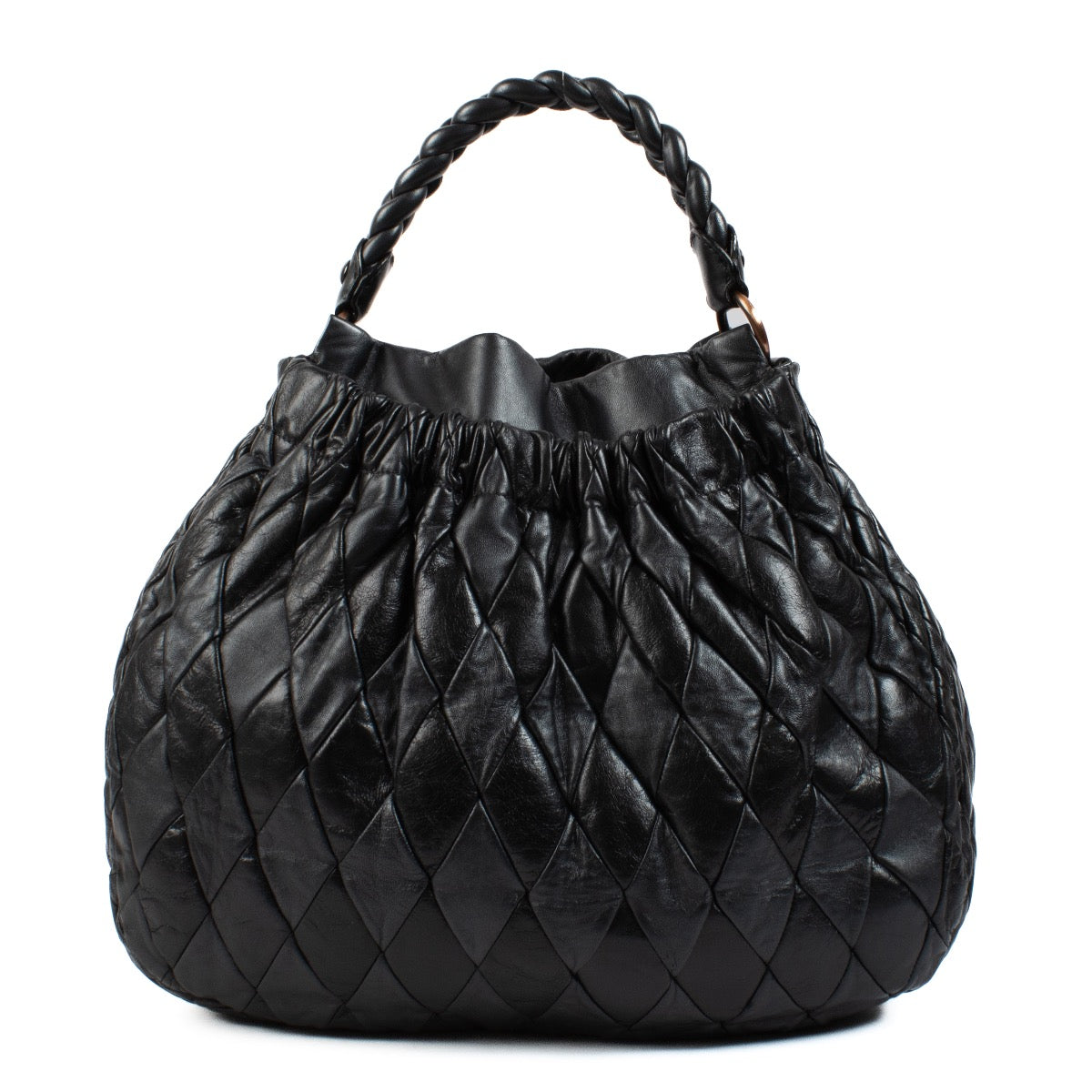 shop 100% authentic second hand Miu Miu Blue Metallic Matelassé Hobo Bag on Labellov.com