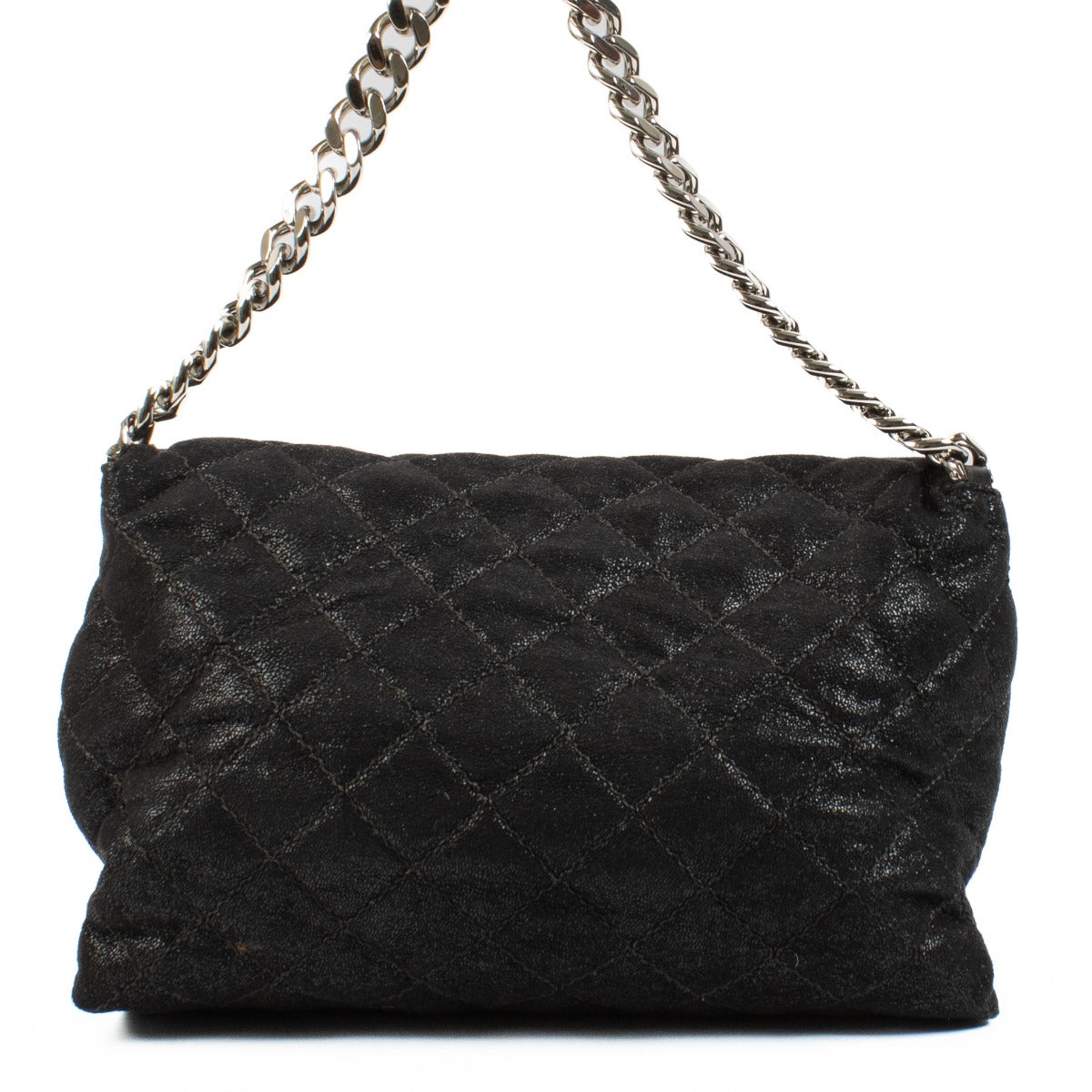 Stella McCartney Black Shaggy Deer Quilted Beckett Bag