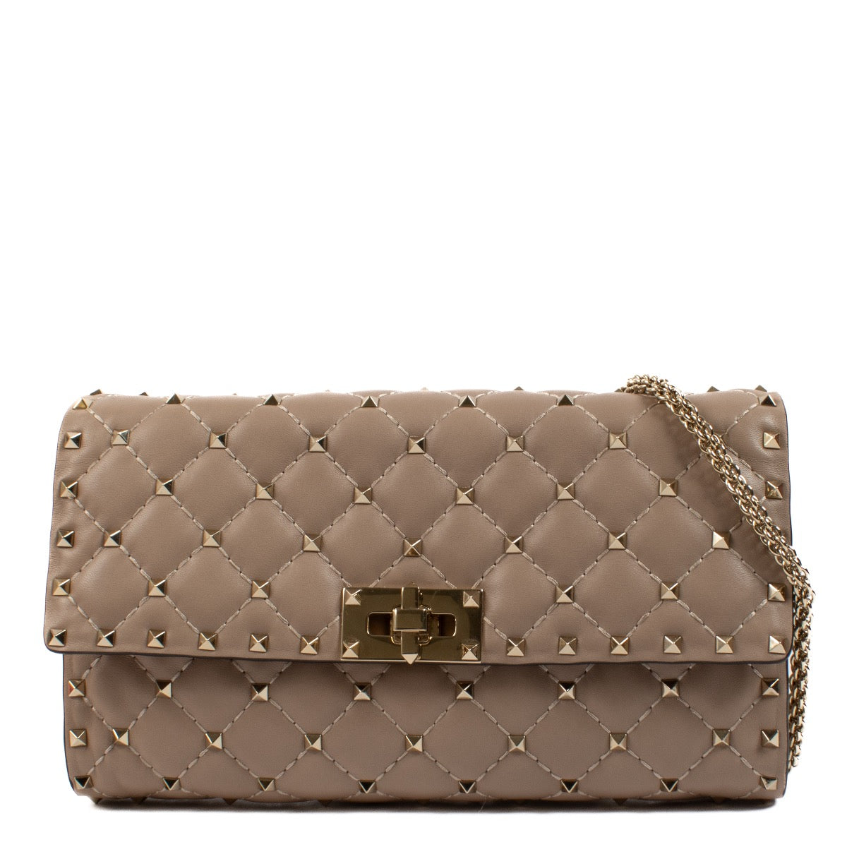shop 100% authentic second hand Valentino Garavani Blush Rockstud Chain Clutch on Labellov.com