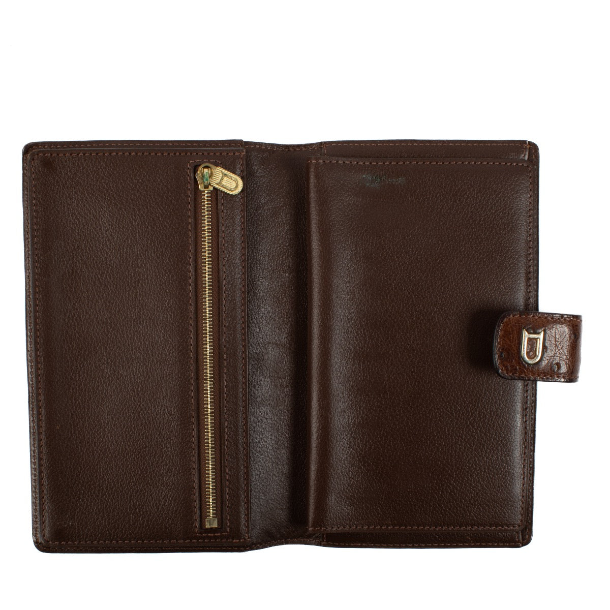 shop 100% authentic second hand Delvaux Brown Ostrich Wallet on Labellov.com