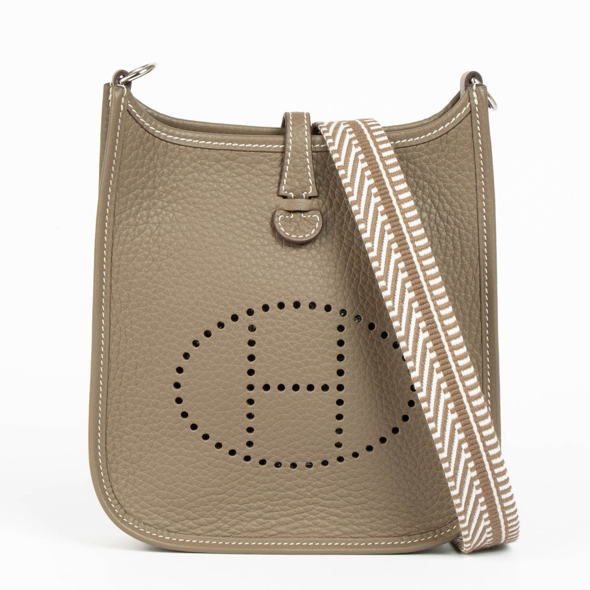 Authentic pre-loved Hermès Evelyne 16 Etoupe Sangle Cavale PHW on Labellov.com