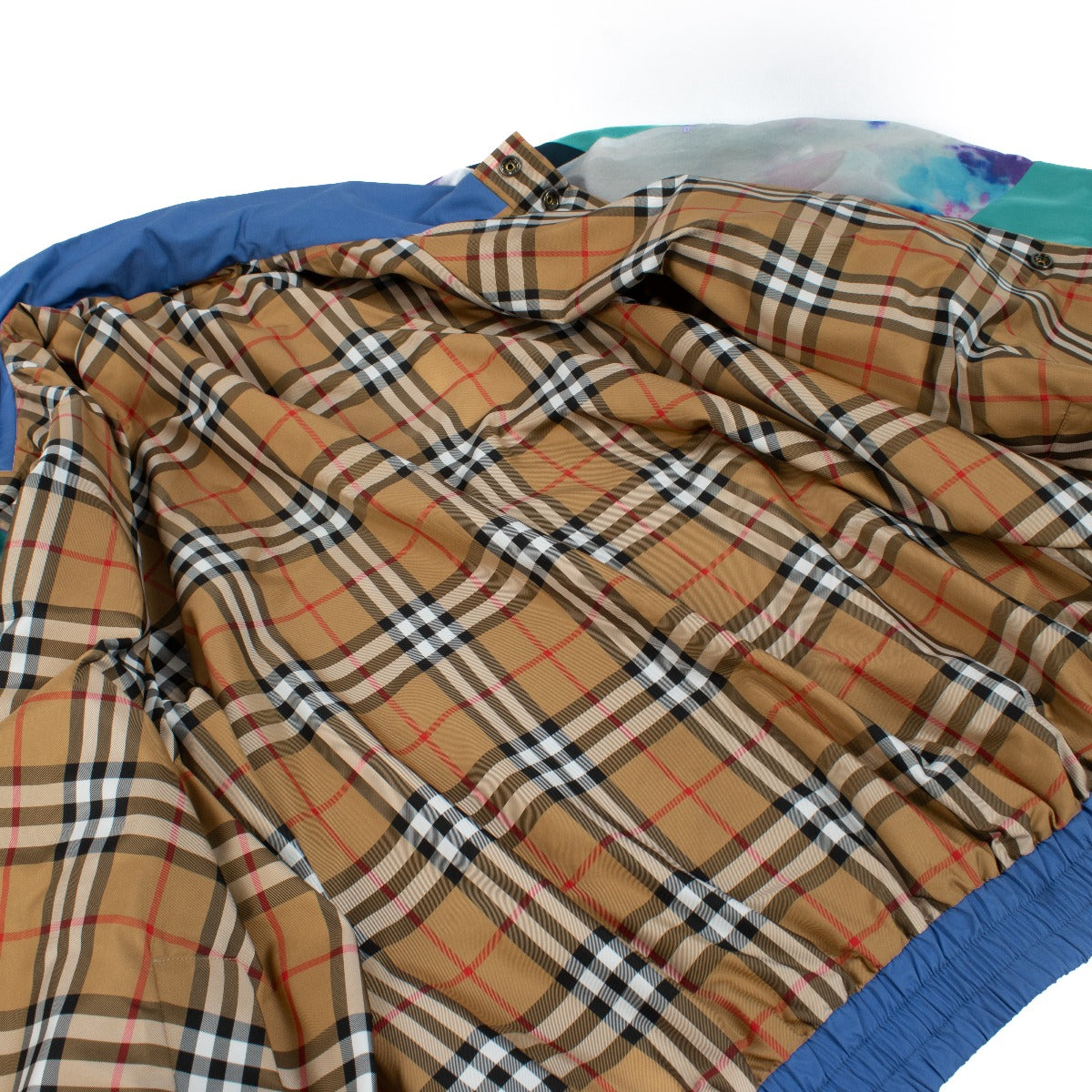 Burberry Fall/Winter 2018 Reversible Check Tie-Dye Shell Jacket - Size XL
