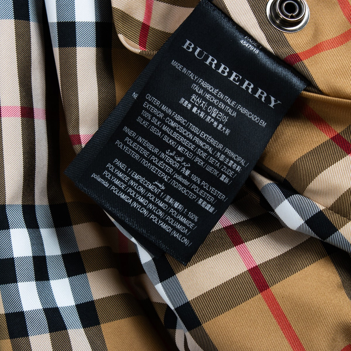 Burberry Fall/Winter 2018 Reversible Check Tie-Dye Shell Jacket - Size XL