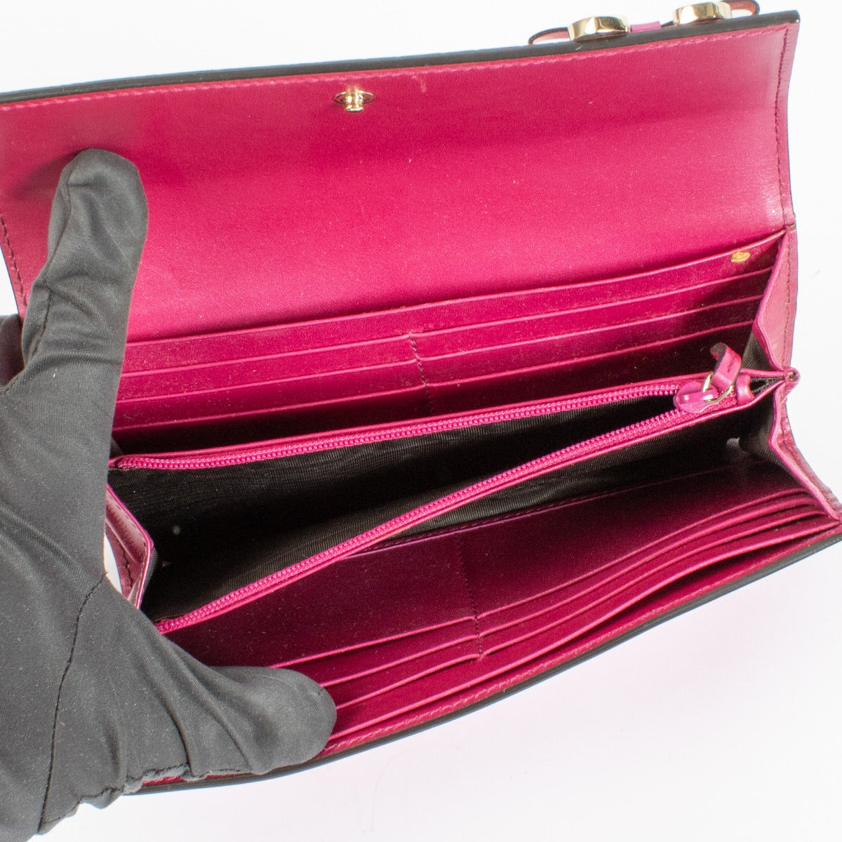 Gucci Pink Patent Leather Microguccissima Wallet