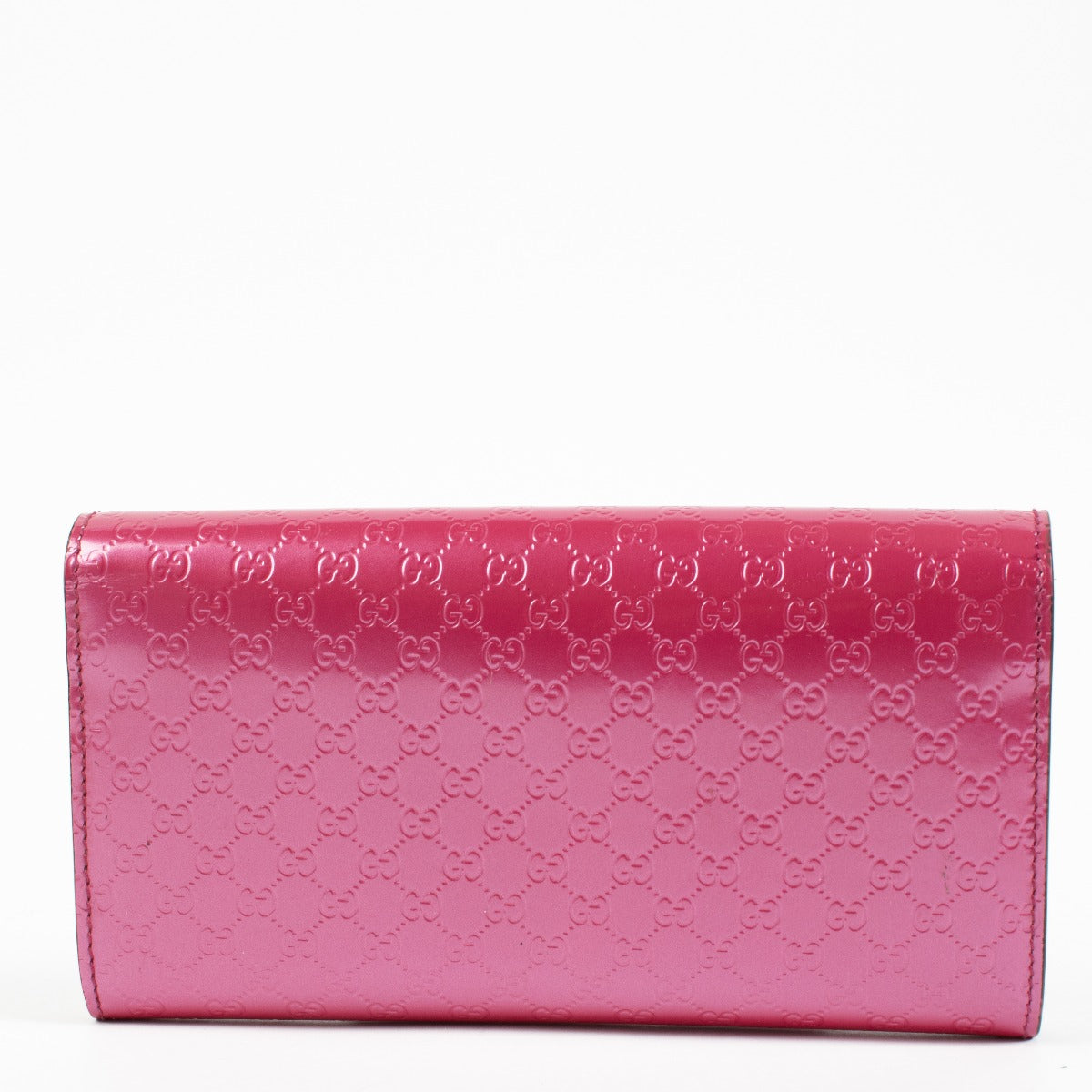 Gucci Pink Patent Leather Microguccissima Wallet