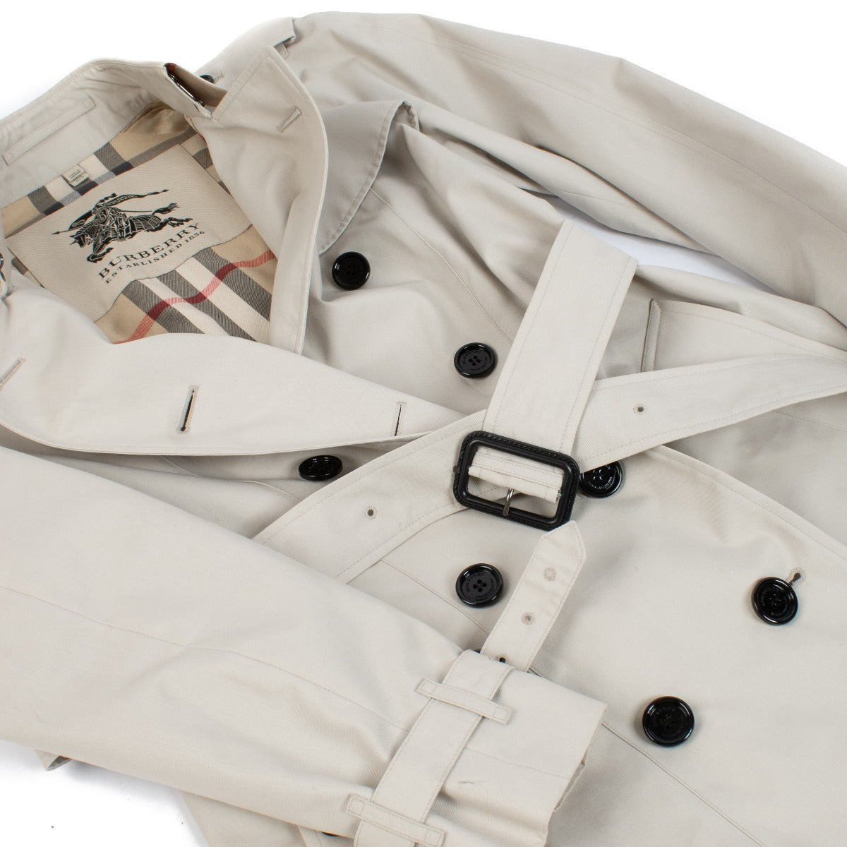 Burberry Alpine Beige Short Trench Coat - Size FR38