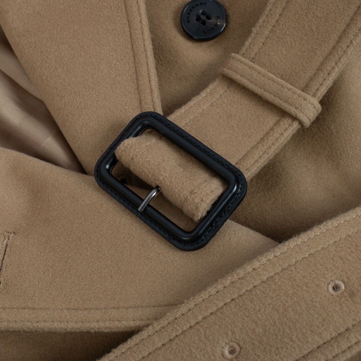 Trench-coat court Burberry en laine/cachemire miel - Taille FR40