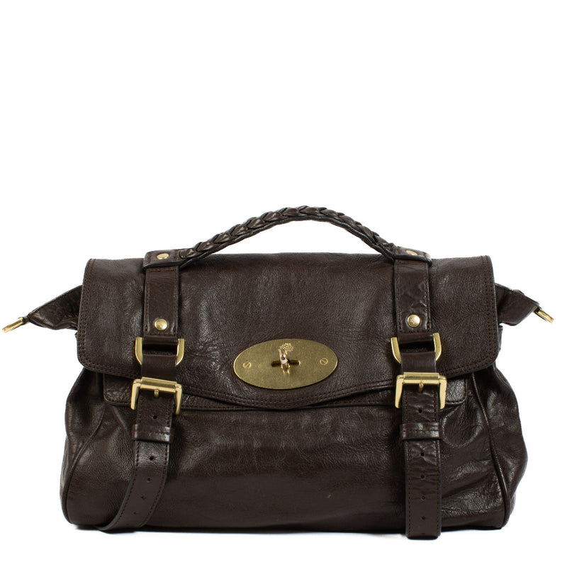 Mulberry Brown Leather Alexa Satchel Bag