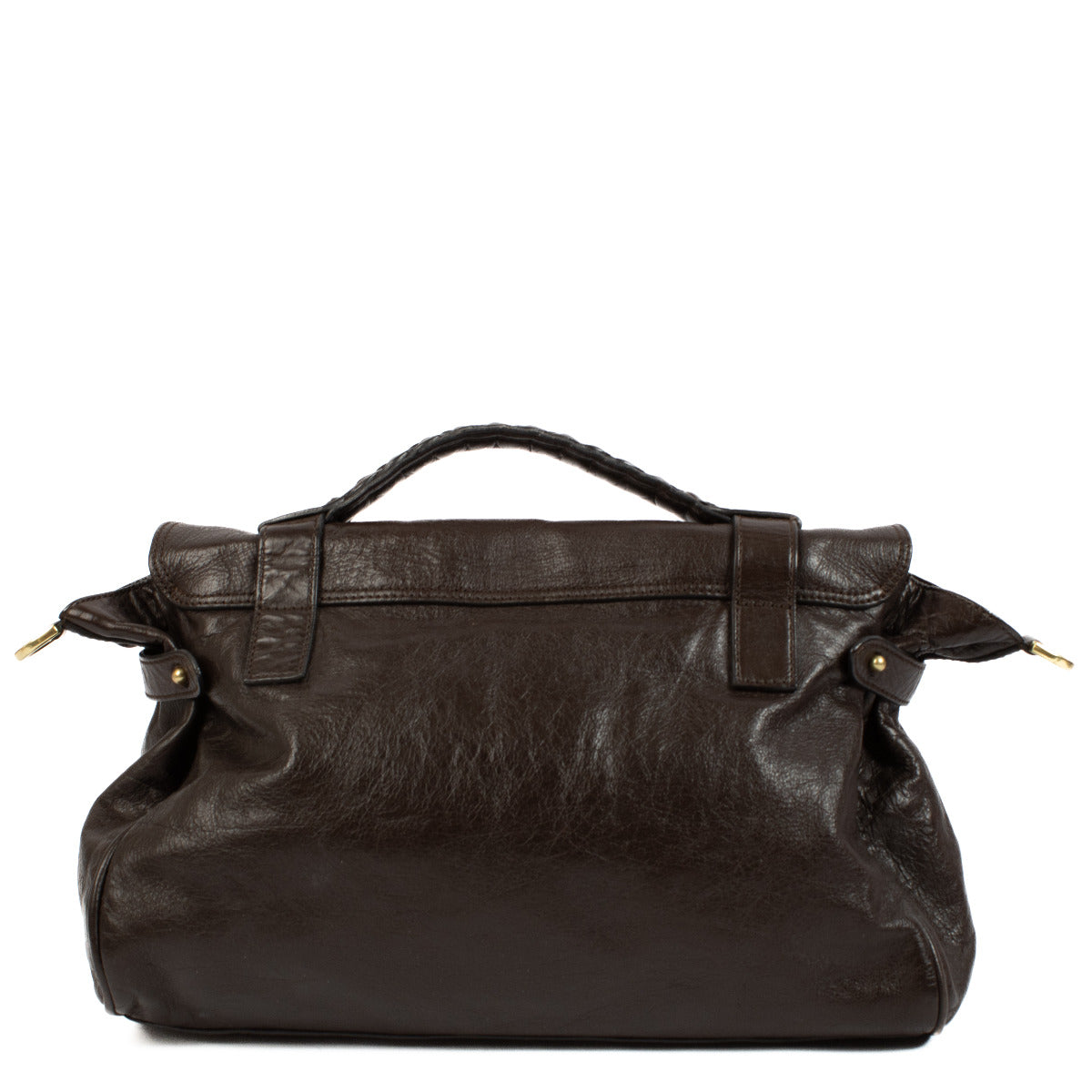 Sac cartable Alexa en cuir marron Mulberry