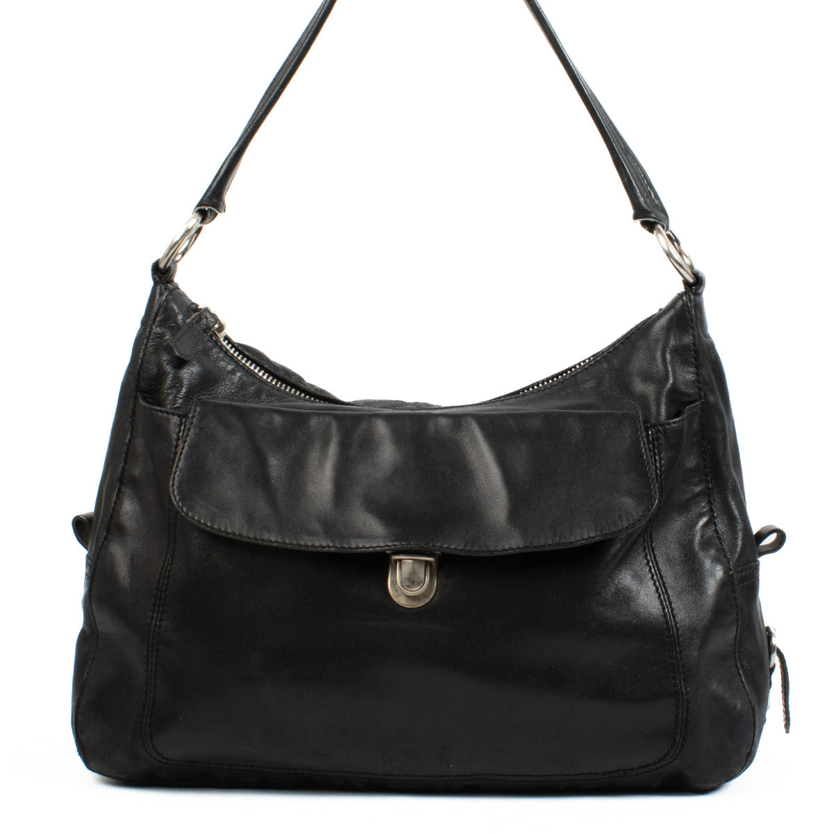 Prada Zwart Leren Schoudertas