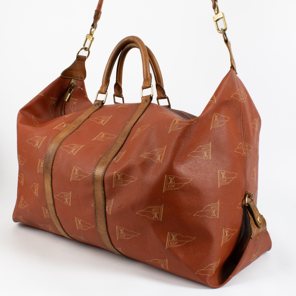 Louis Vuitton 1995 LV America's Cup Rode Canvas Keepall 60 Tas