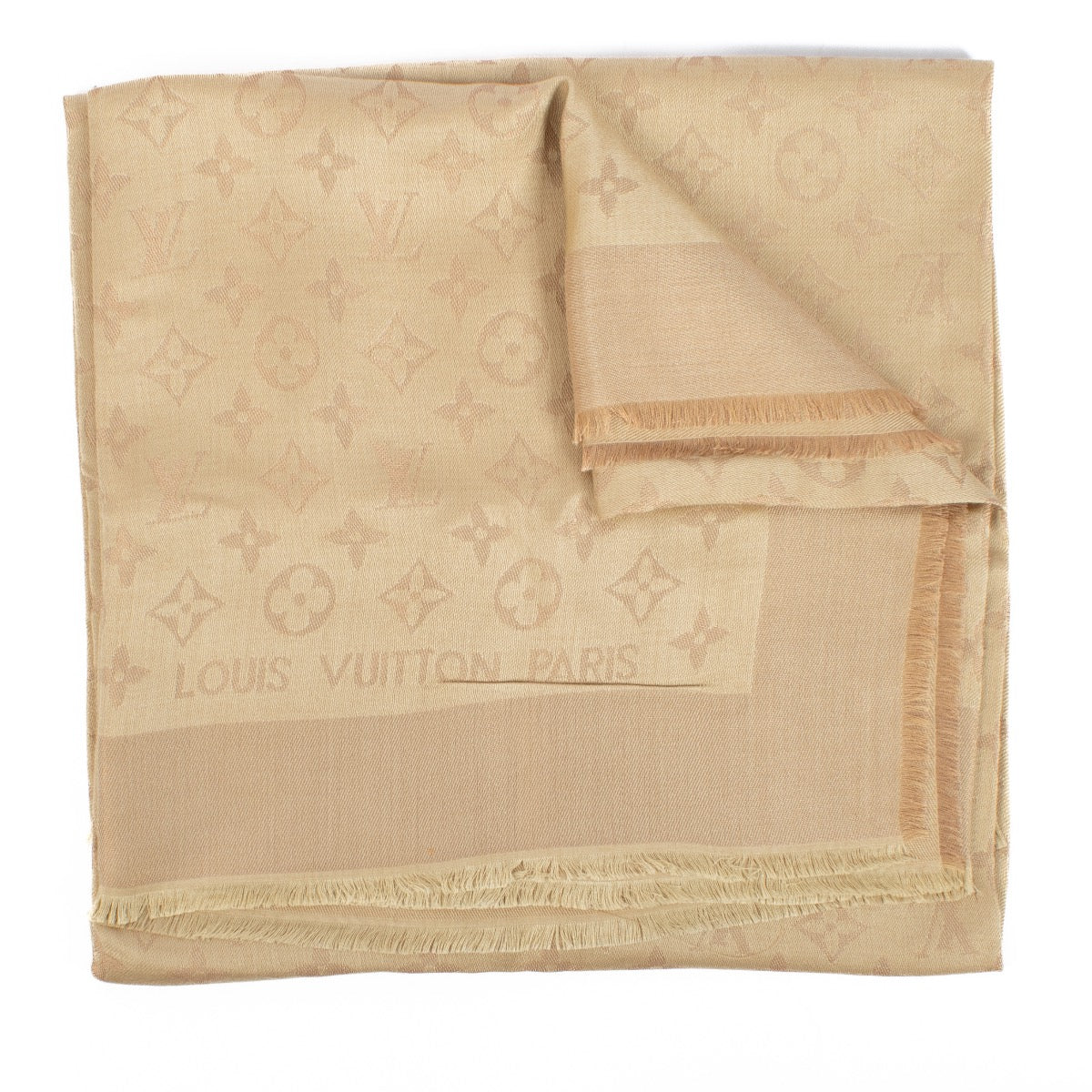 Authentic second hand Louis Vuitton Monogram Beige Classic Shawl on Labellov.com