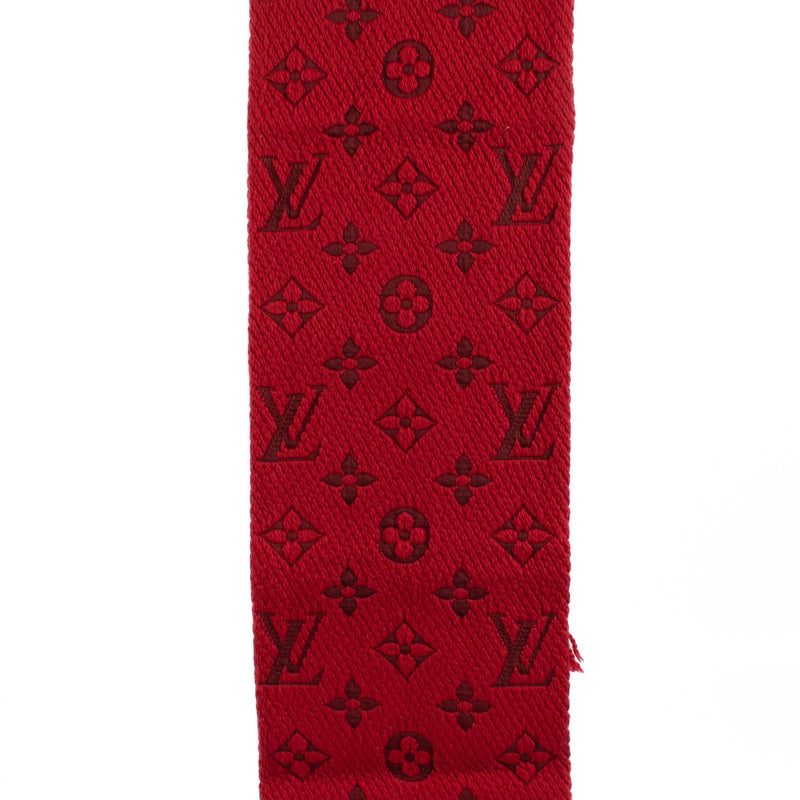 Authentic second hand Louis Vuitton Red Logomania Scarf on Labellov.com