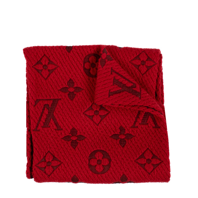 Authentic second hand Louis Vuitton Red Logomania Scarf on Labellov.com