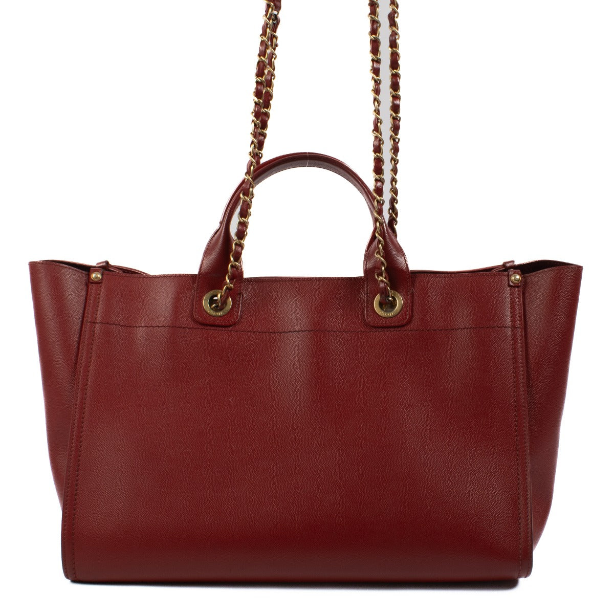Chanel Burgundy Caviar Studded Deauville