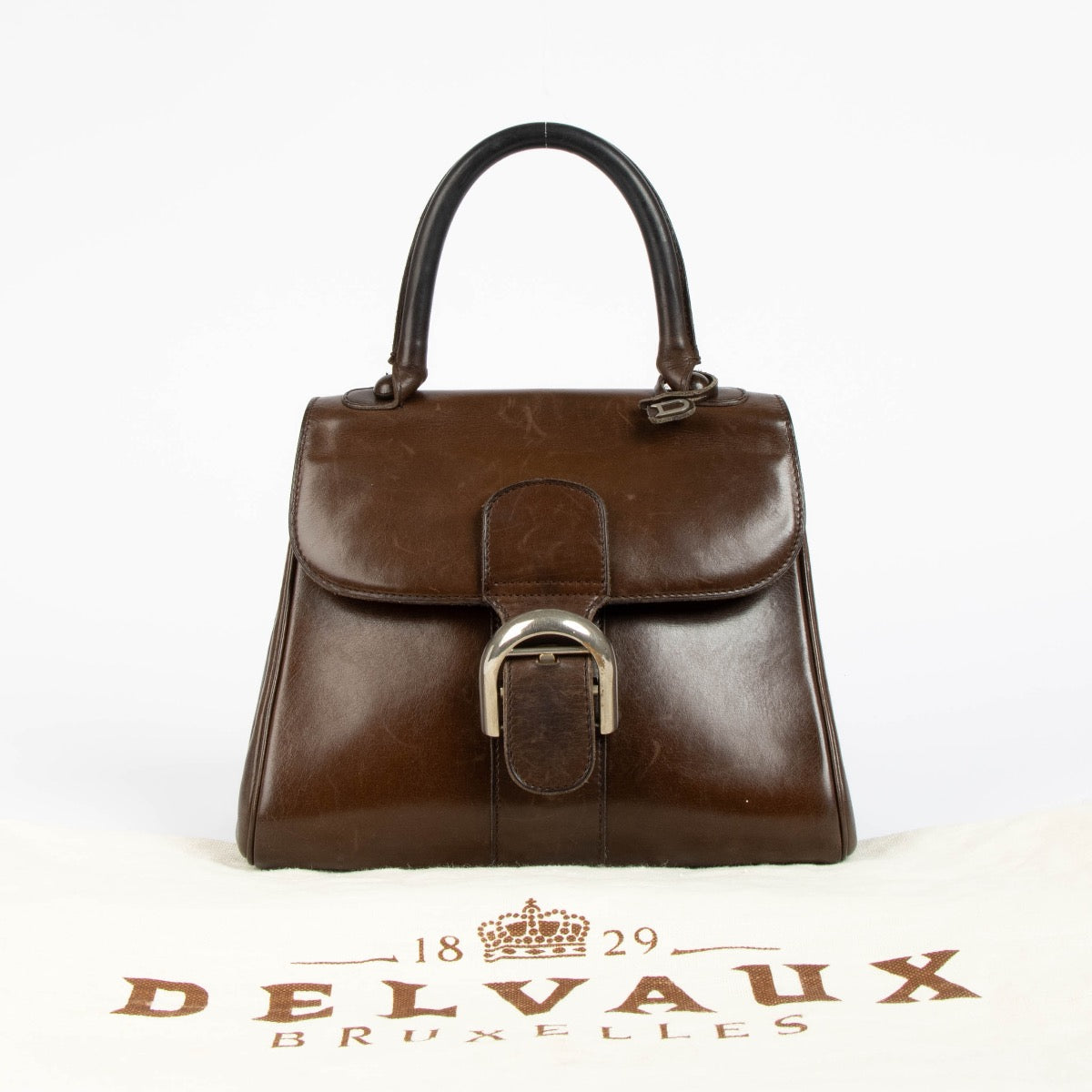 Authentic pre-loved Delvaux Brown Leather Brillant PM Bag on Labellov.com