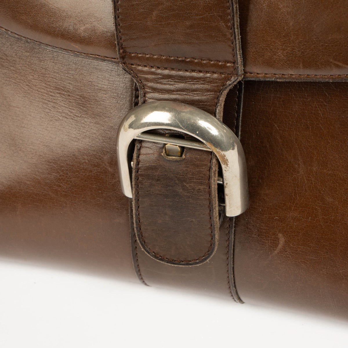 Authentic pre-loved Delvaux Brown Leather Brillant PM Bag on Labellov.com