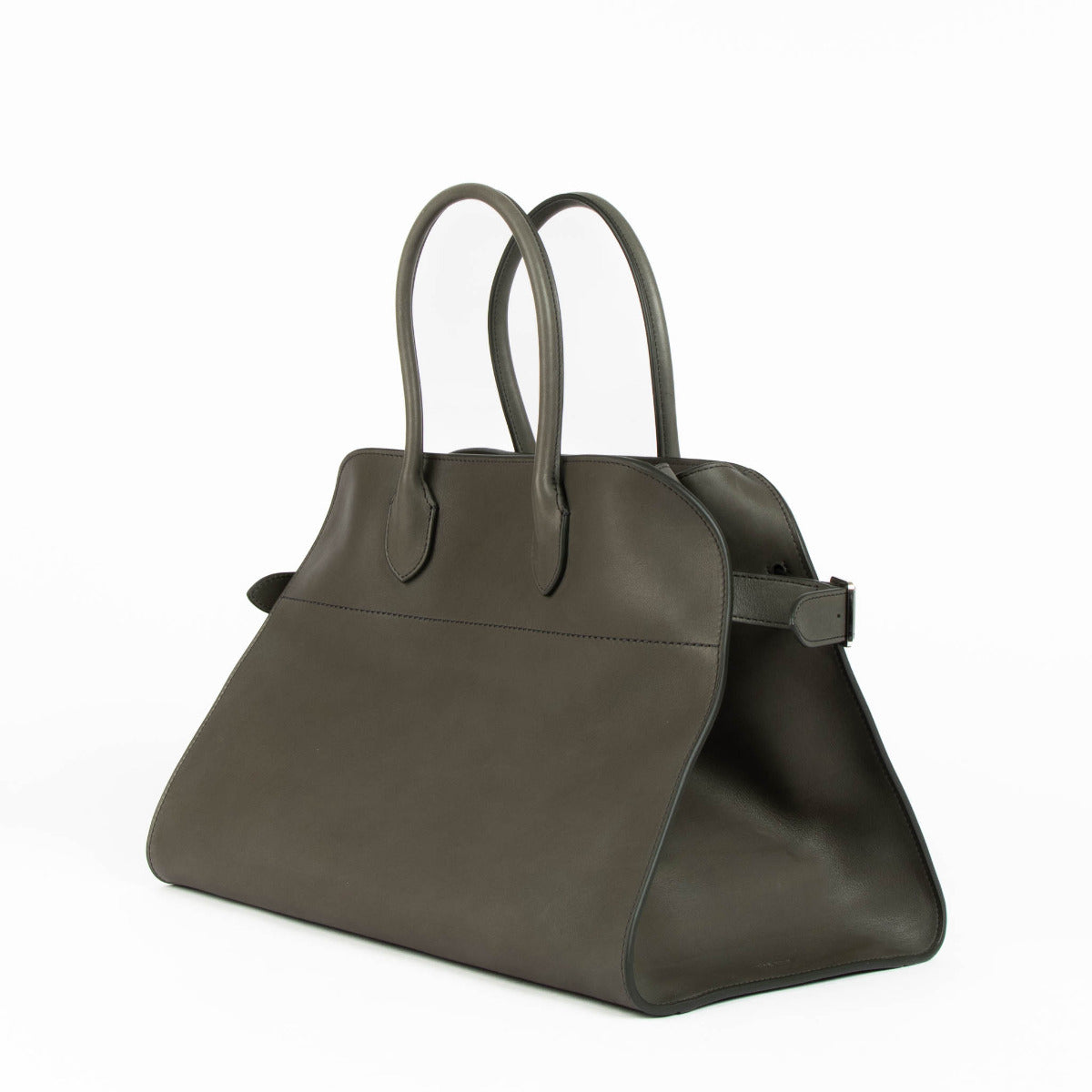 The Row Koala Grey Saddle Calfskin Soft Margaux 15 Bag – Labellov