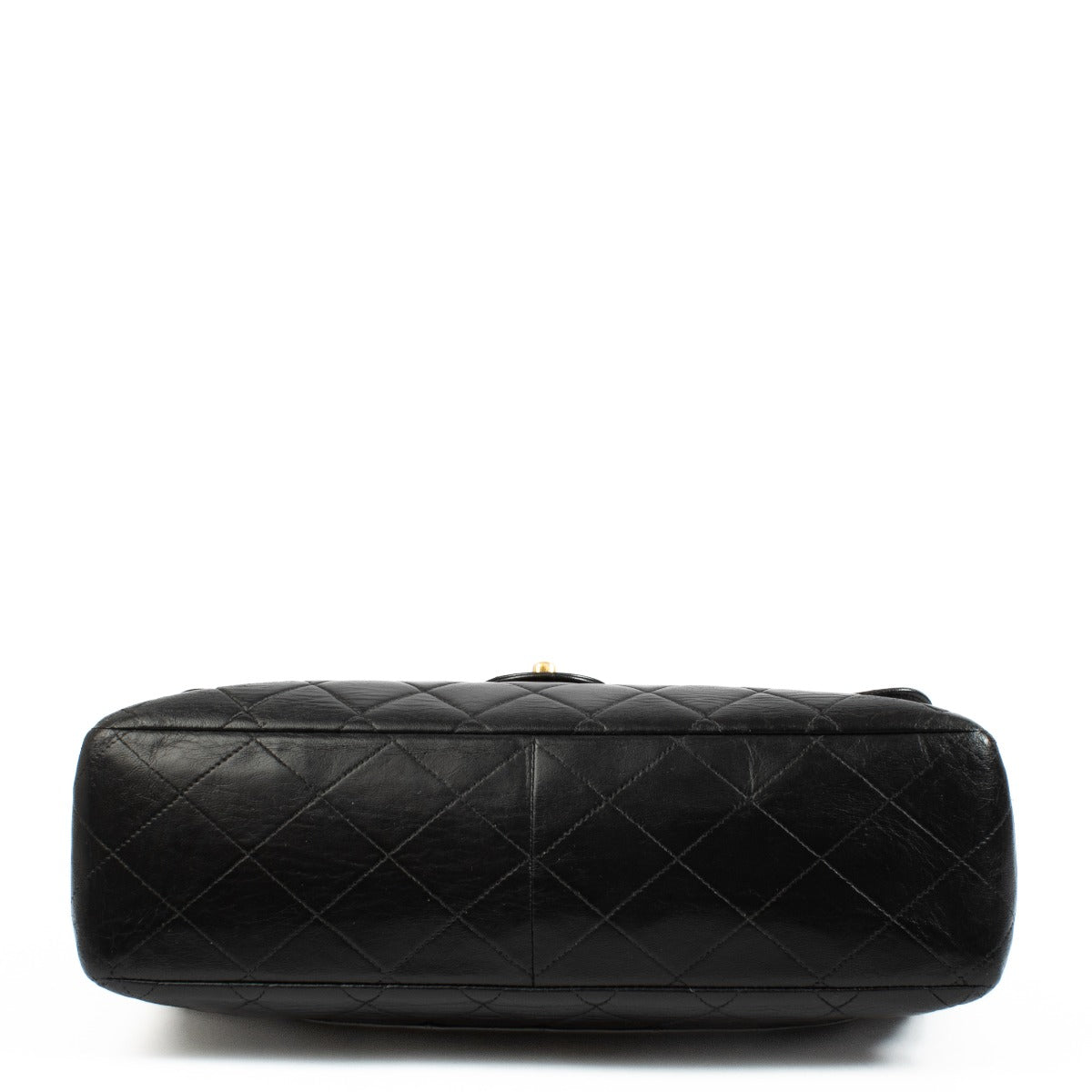 authentic pre loved Chanel Vintage Black Lambskin Large Classic Flap Bag on Labellov.com