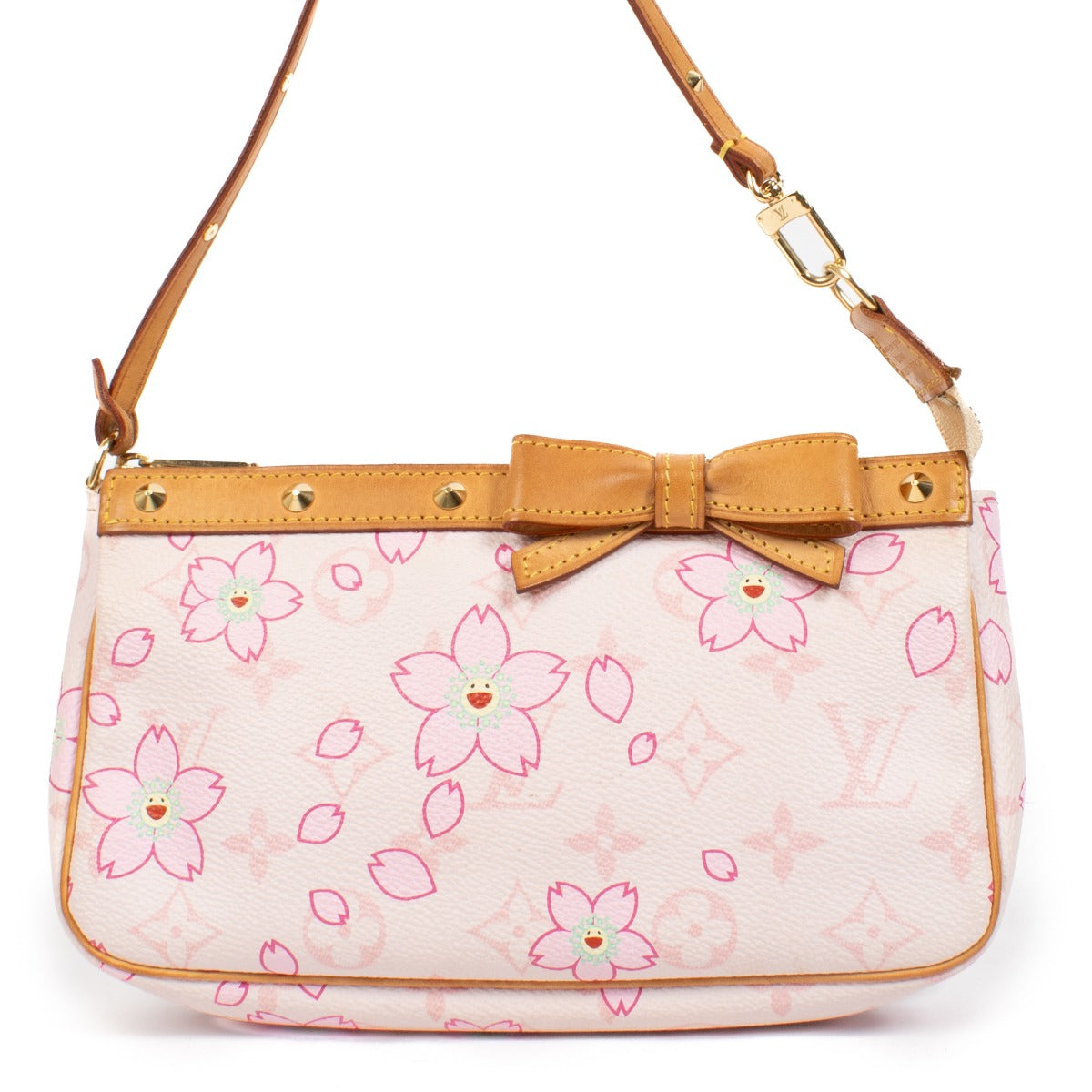 100% authentic pre loved Louis Vuitton Pink Cherry Blossom Murakami Pochette on Labellov.com
