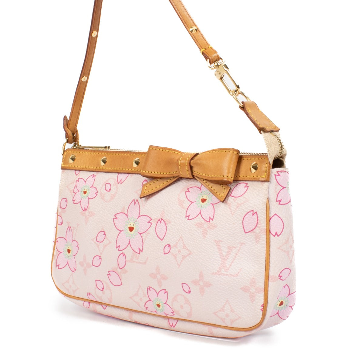 100% authentic pre loved Louis Vuitton Pink Cherry Blossom Murakami Pochette on Labellov.com