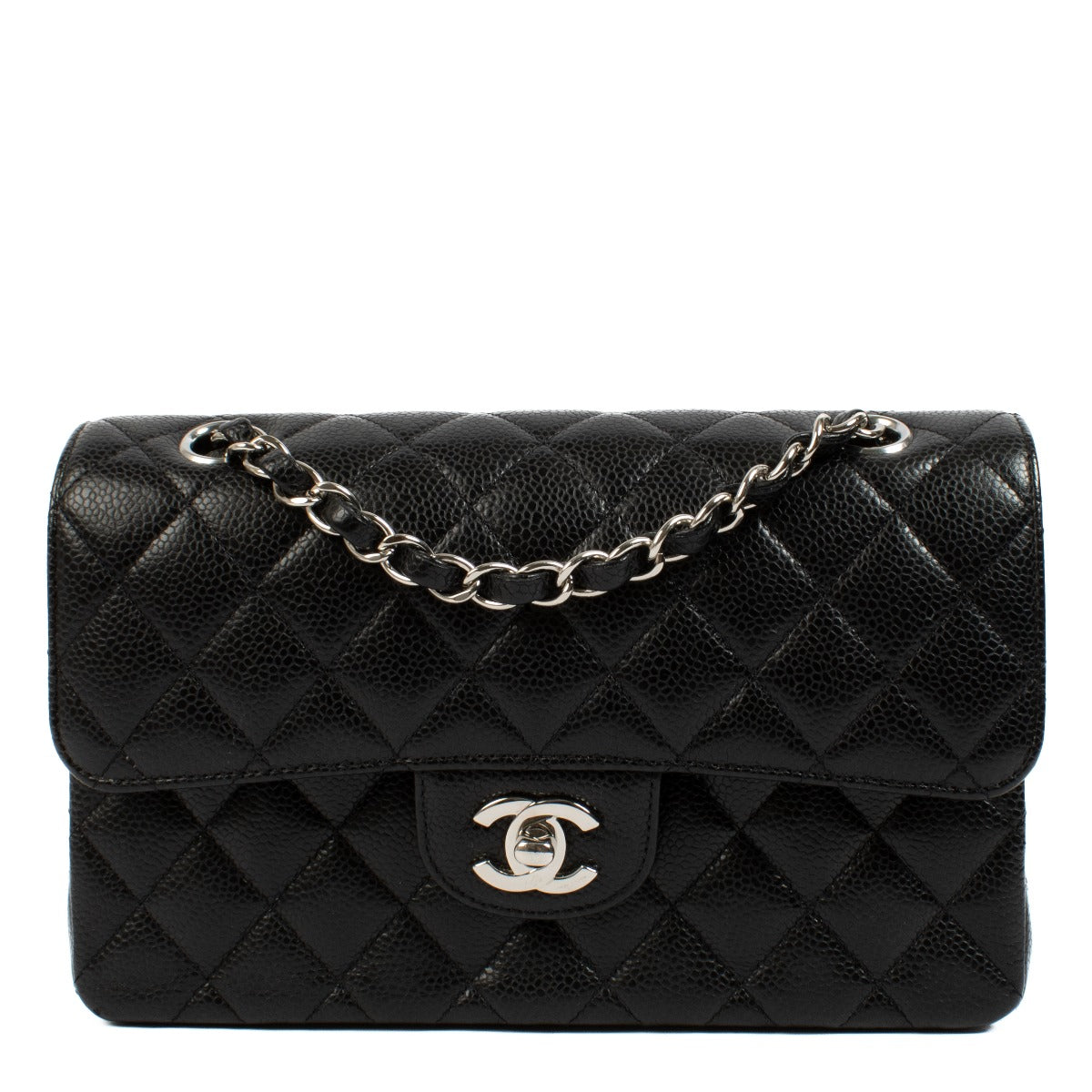 Chanel Black Caviar Small Classic Handbag