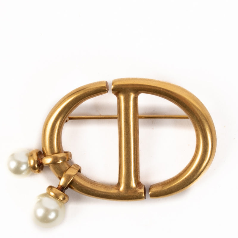 Dior Gold CD Navy Brooch