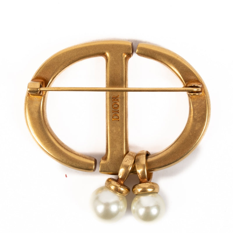 Dior Gold CD Navy Brooch