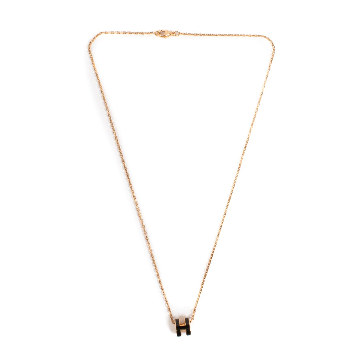 Hermès Black Mini Pop H Necklace