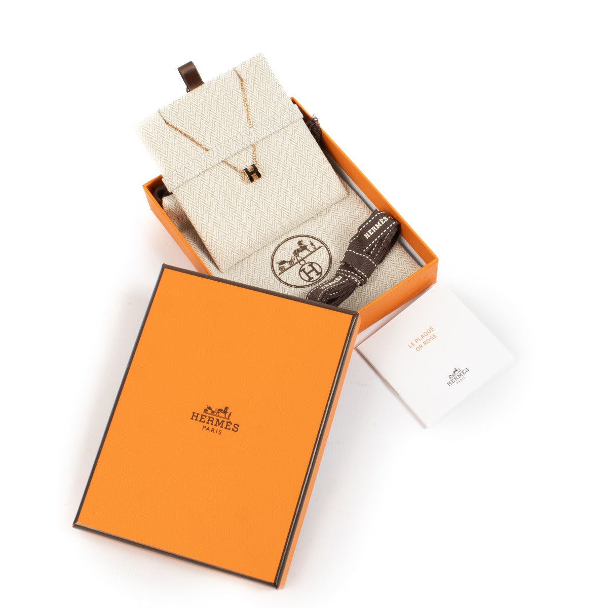Hermès Black Mini Pop H Necklace