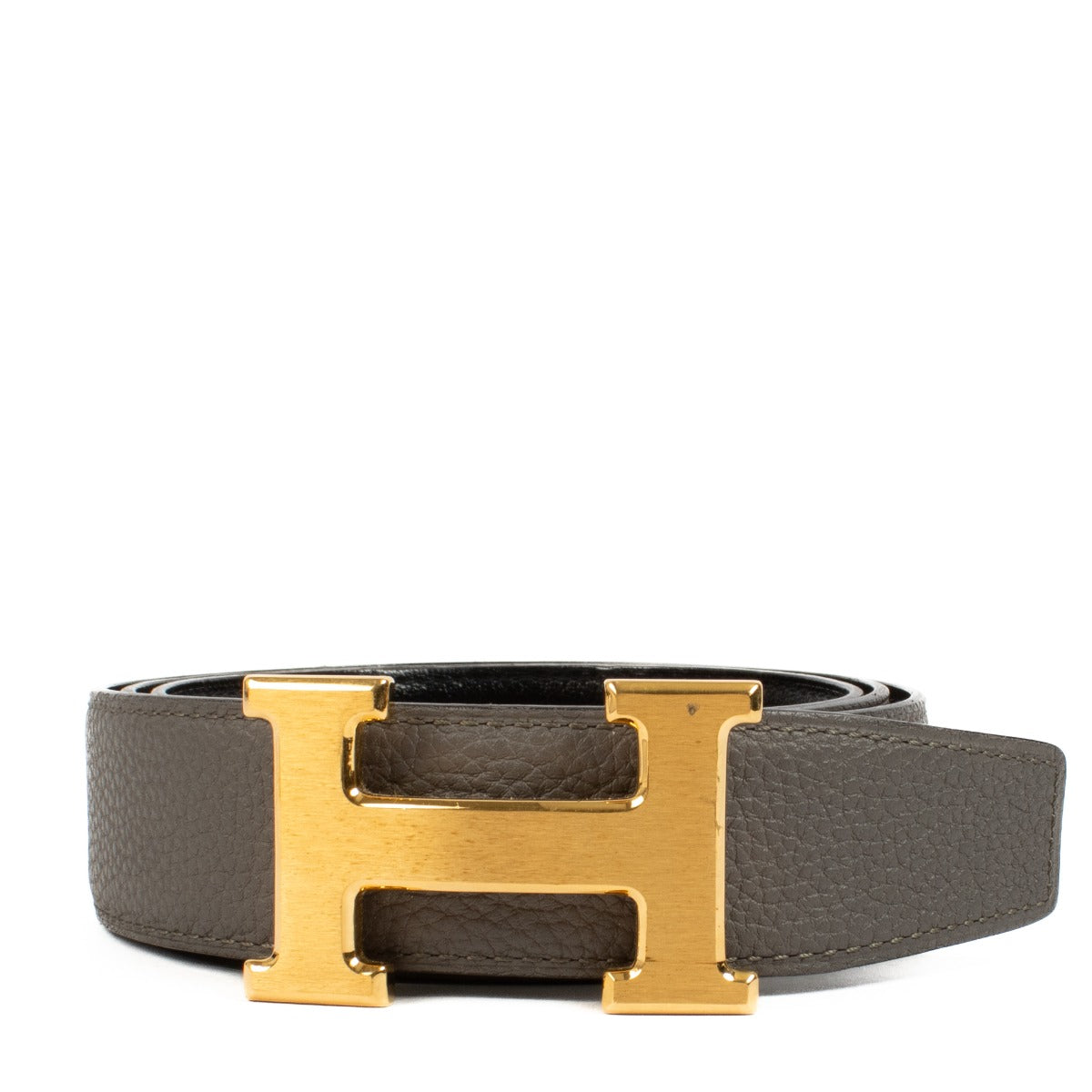 Hermès Gris Etain/Black Reversible H Belt