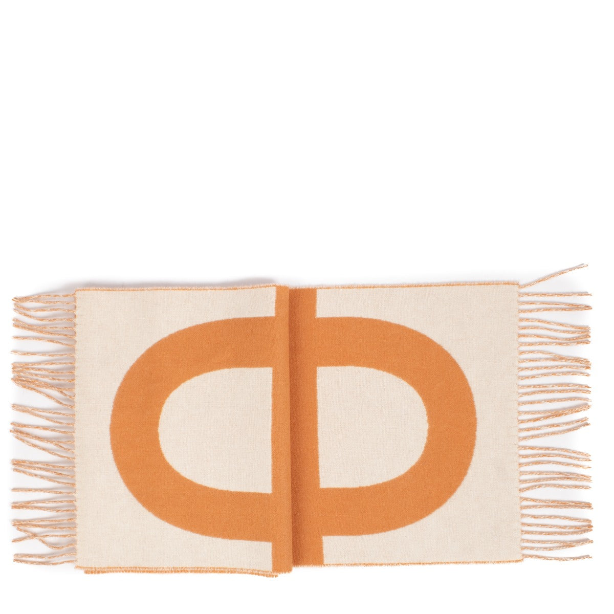 Hermès Orange/Ivoire Casaque Grand Mors Sjaal