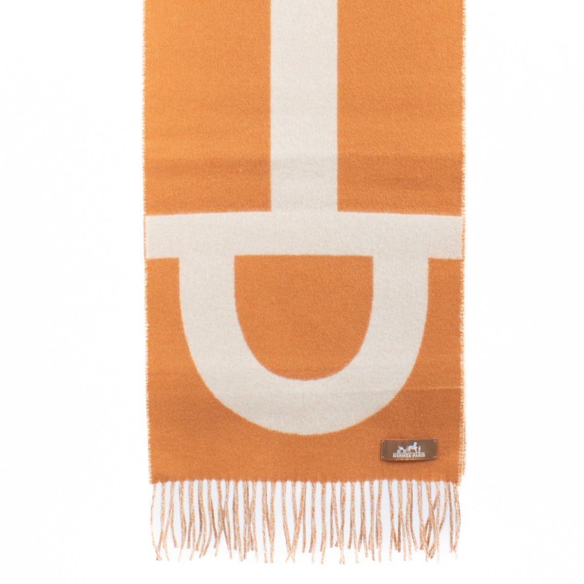 Hermès Orange/Ivoire Casaque Grand Mors Sjaal