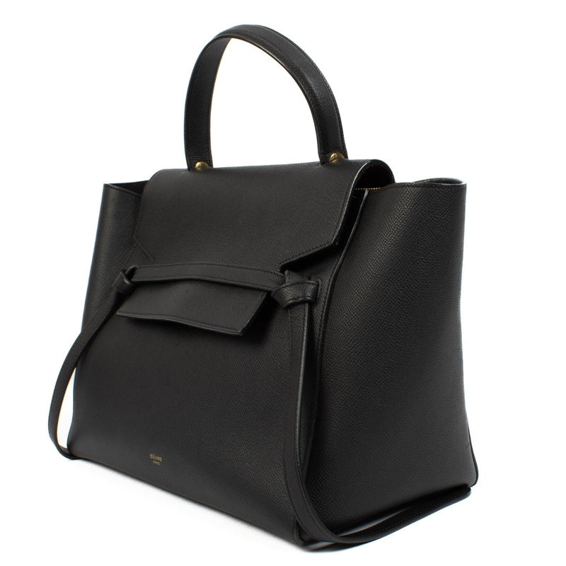 Celine Black Grained Leather Mini Belt Bag