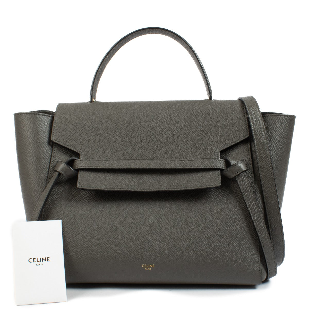 Celine Grey Grained Leather Mini Belt Bag