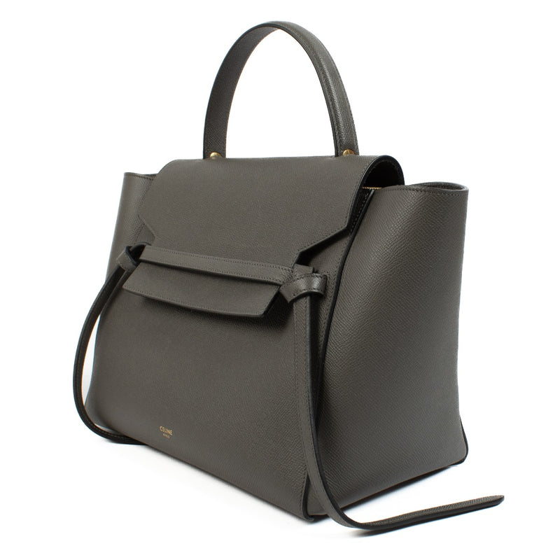 Celine Grey Grained Leather Mini Belt Bag