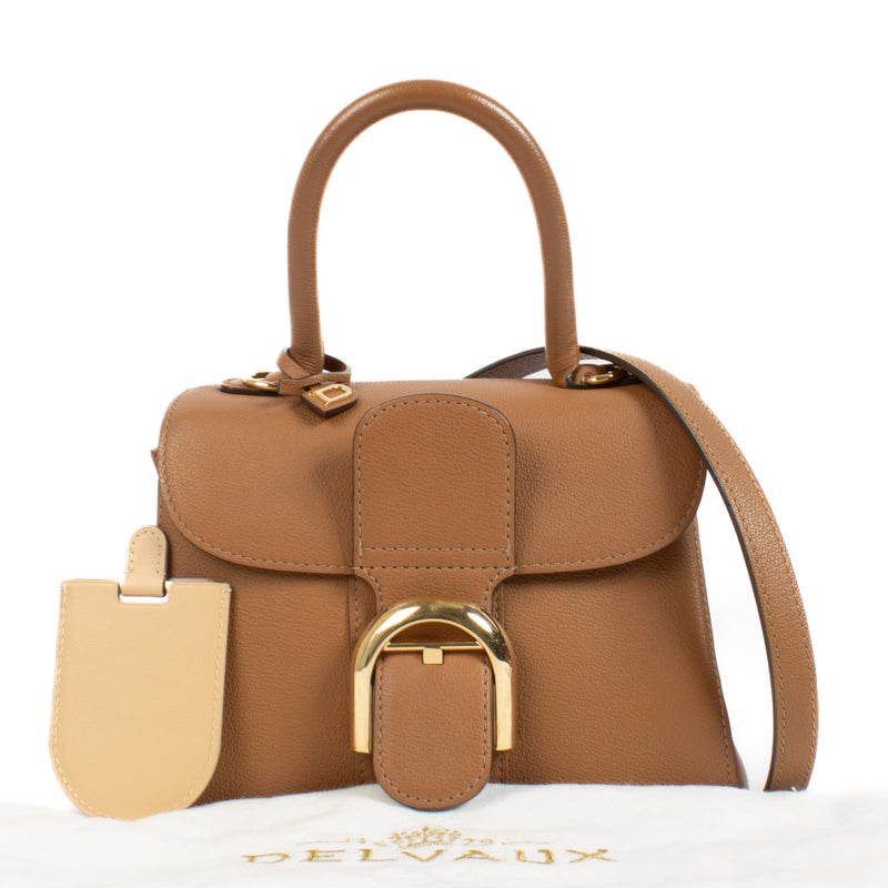 Delvaux Végétal Sellier Cognac Brillant Mini Bag