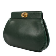 authentic pre loved Delvaux Green Turnlock Clutch on Labellov.com