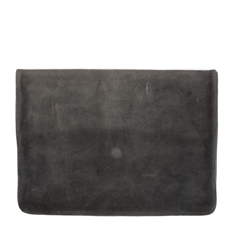 authentic Delvaux Grey Suede Clutch on Labellov.com