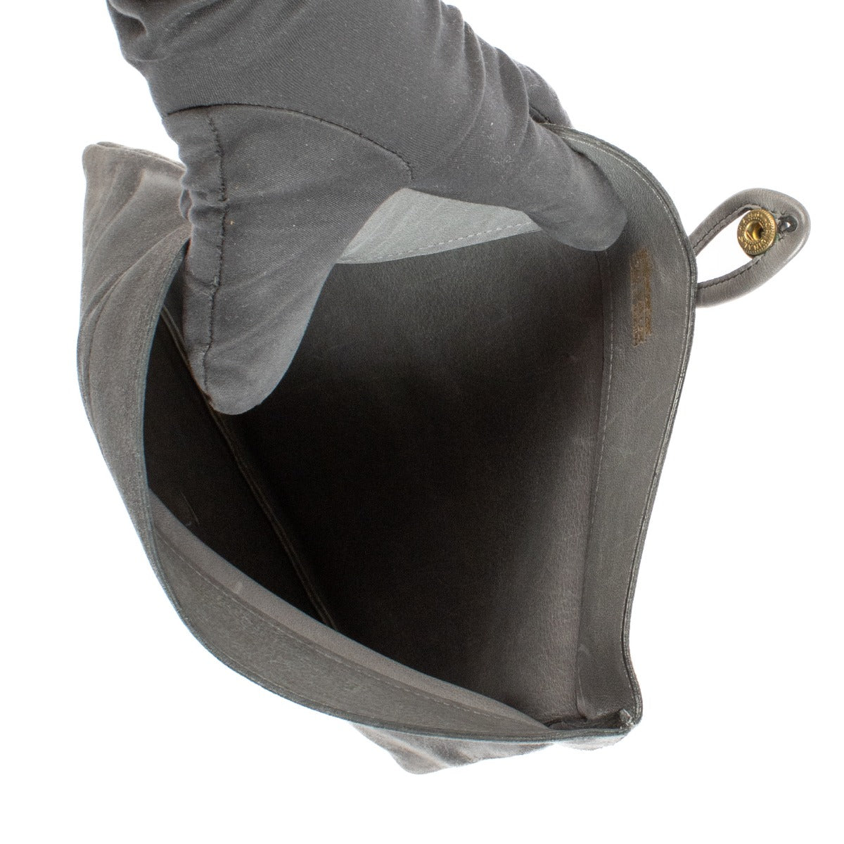 authentic Delvaux Grey Suede Clutch on Labellov.com