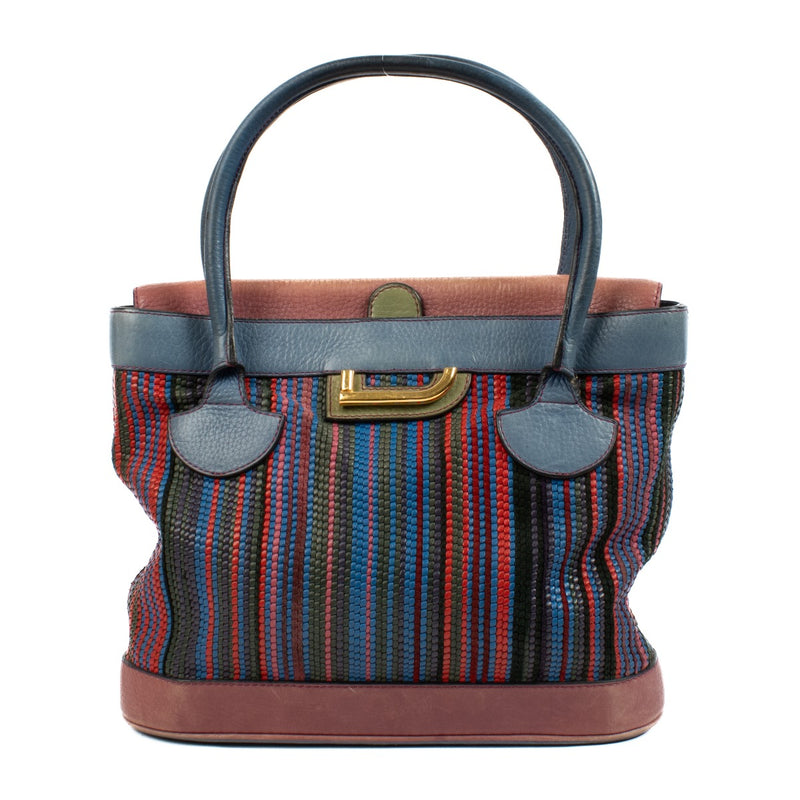 authentic pre loved Delvaux Multicolor Toile de Cuir Handbag on Labellov.com