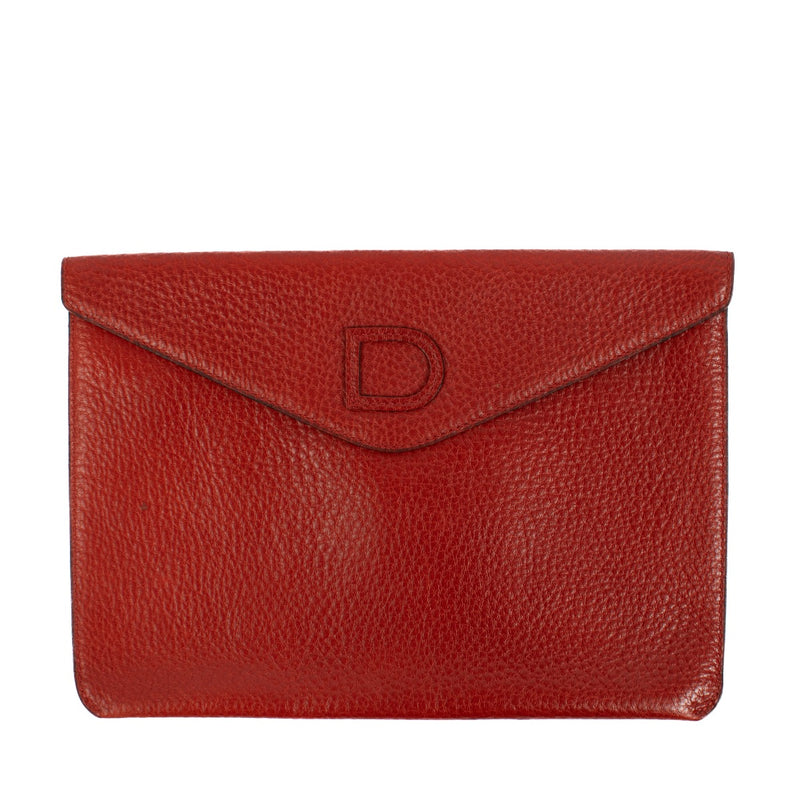 authentic pre loved Delvaux Red Leather Pochette on Labellov.com