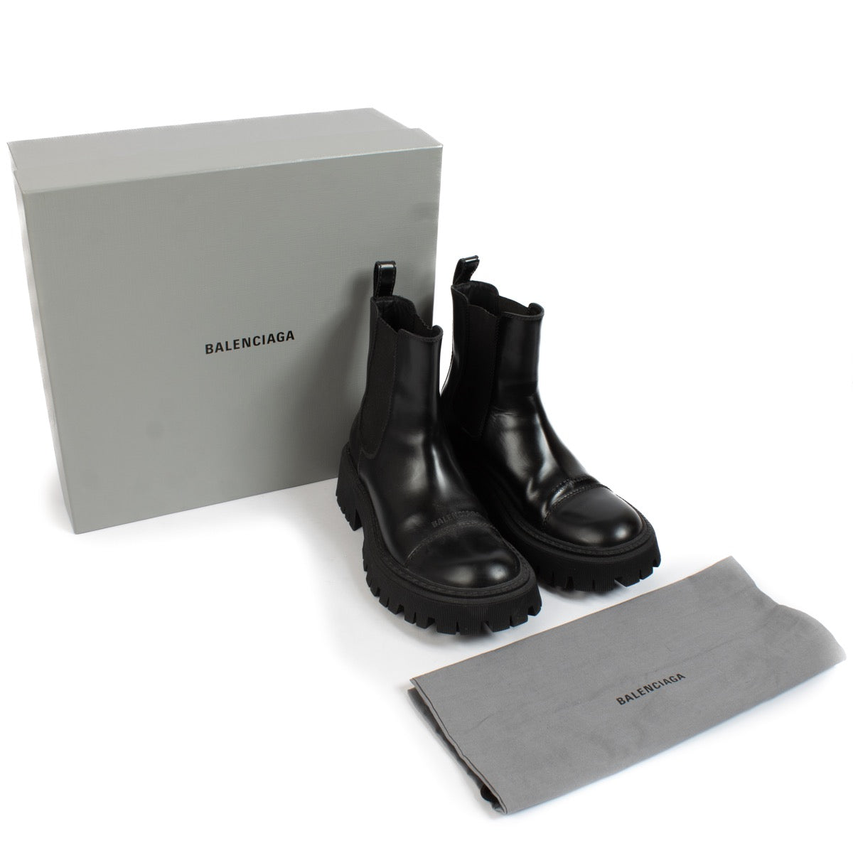shop 100% authentic second hand Balenciaga Tractor Leather Chelsea Boots - Size 40 on Labellov.com