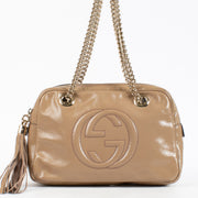 Gucci Pink Patent Leather Soho Chain Bag