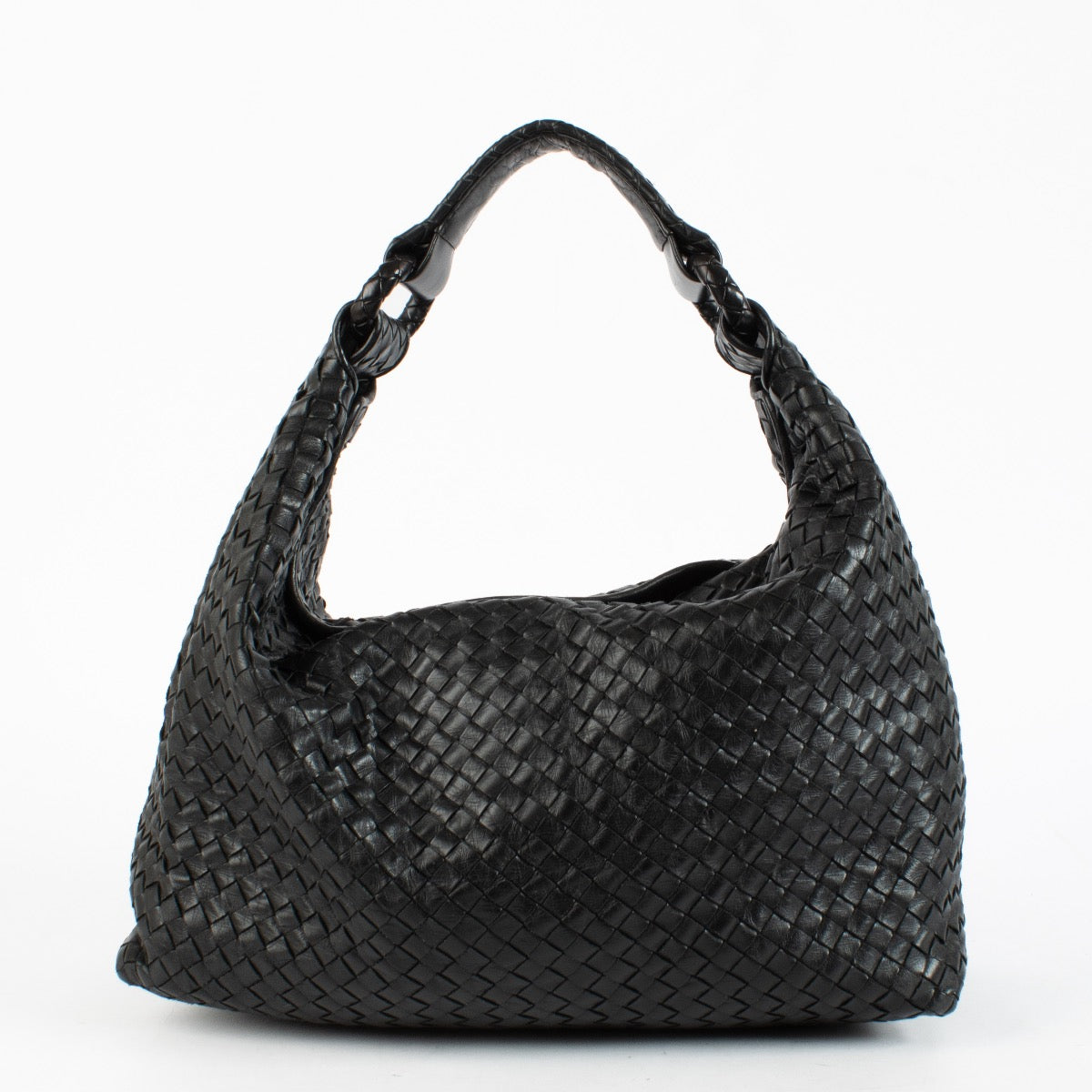 authentic preloved Bottega Veneta Black Intrecciato Hobo Bag on Labellov.com