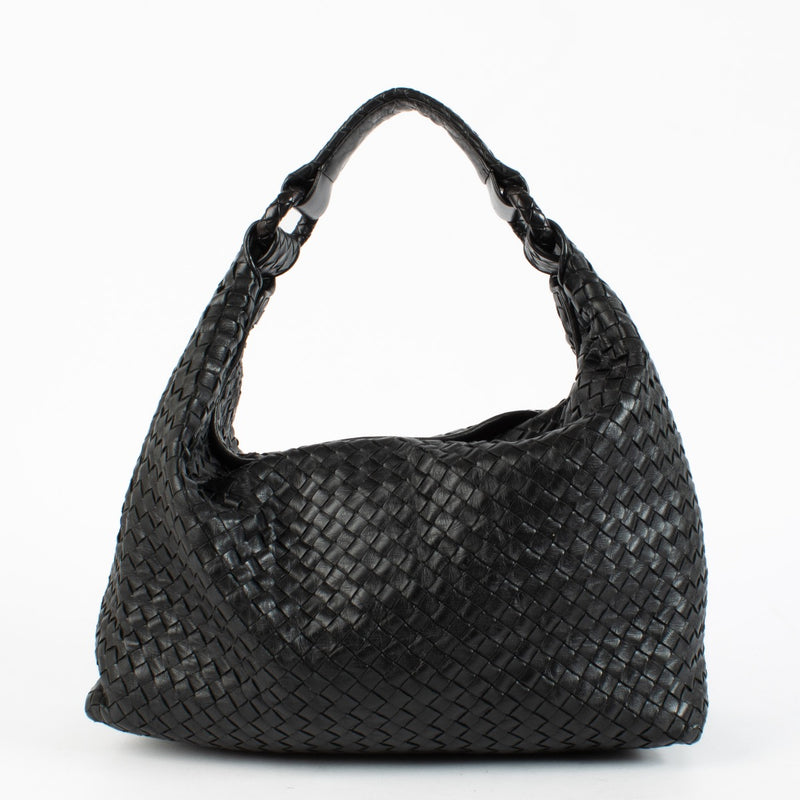 authentic preloved Bottega Veneta Black Intrecciato Hobo Bag on Labellov.com